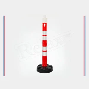 RelaxBaskı 110 cm Ağırlıklı Reflektörlü Uyarı Dikmesi - Gece Görünürlüğü Yüksek, Karayolu ve Şantiye Güvenlik Bariyeri