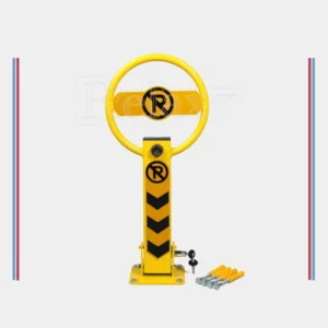 Simit tipi çift tarafa yatar gömme kilitli park bariyeri ön görünüm